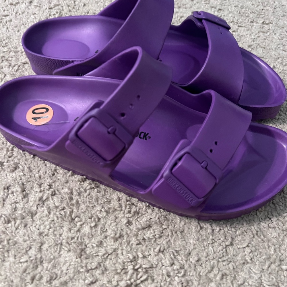 Birkenstock Purple EVA Two-Strap Slide Sandals